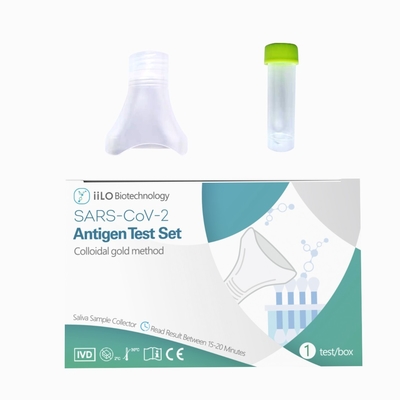 Reação rápida iiLO Antigen Autoteste Rápido SARS-CoV-2 Coletor de Amostra de Saliva 1 Teste/Caixa