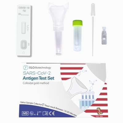 coletor ajustado de auto-teste Malásia da amostra da saliva do antígeno SARS-CoV-2 plástico do iiLO 1 teste/caixa